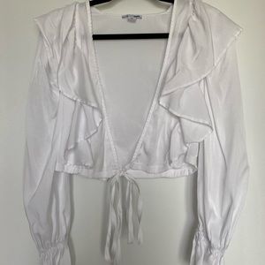 Ruched white blouse